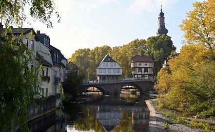 Nahebrücke mit Brückenhäusern Nahebrücke mit Brückenhäusern