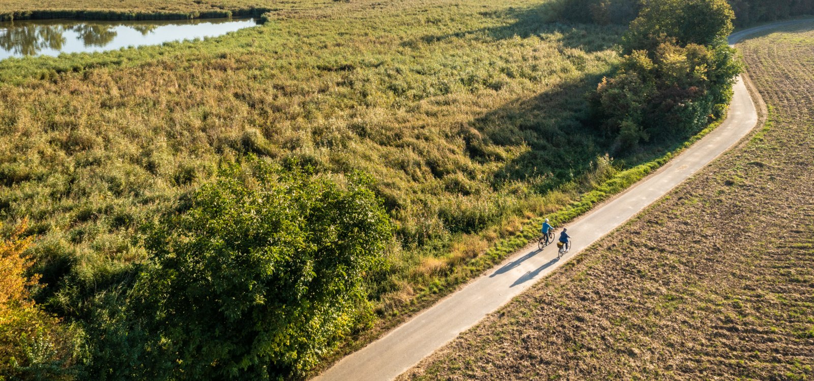 Cycling Selztalradweg Hahnheimer Bruch aerial photo, © © Dominik Ketz Cycling Selztalradweg Hahnheimer Bruch aerial photo, © © Dominik Ketz