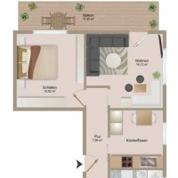 Ferienwohnung am Rheinufer – Grundriss © Kisch Ferienwohnung am Rheinufer – Grundriss © Kisch