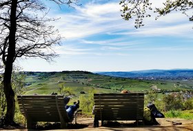 Immer wieder Bänke, um das Panorama entspannt zu genießen Immer wieder Bänke, um das Panorama entspannt zu genießen