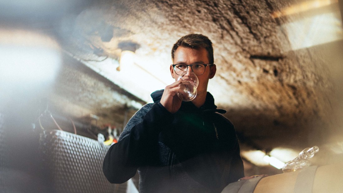 Weingut Singer-Fischer_Winzer im Keller, © Max Singer-Fischer Weingut Singer-Fischer_Winzer im Keller, © Max Singer-Fischer