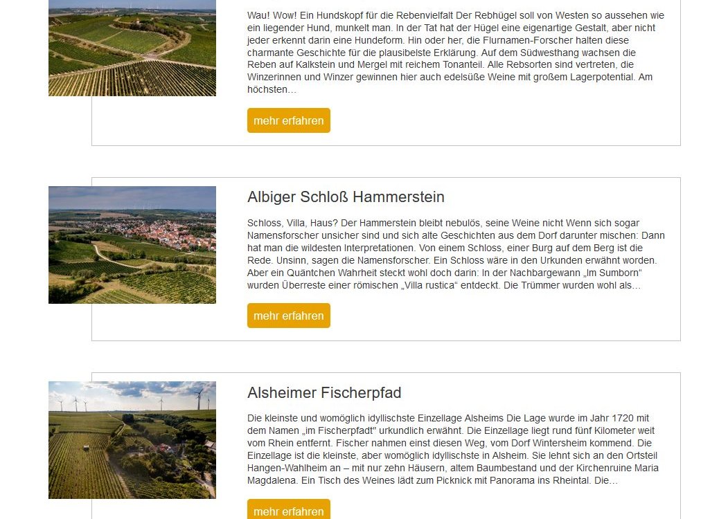 Weinlageninformationssystem, © Rheinhessenwein e. V. Weinlageninformationssystem, © Rheinhessenwein e. V.