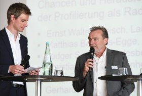 Tourismustag Rheinhessen 2019. Podiumsdiskussion "Chancen und Herausforderungen der Profilierung Rheinhessens als Radregion". Markus Appelmann, Ludger Schulz &copy; Carsten Costard