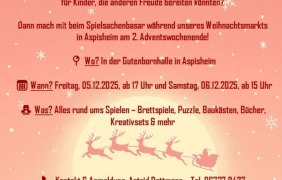 Aspisheimer Weihnachtsmarkt Spielsachenbasar © Tourist Info Sprendlingen-Gensingen