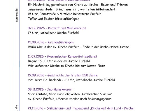 25 Jahre Kirchen F&uuml;rfeld