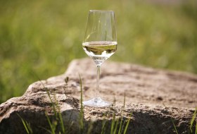 White wine glass on stone &copy; Robert Dieth
