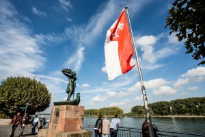 Hagendenkmal mit Flagge