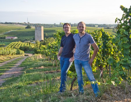 Weingut Georg Gustav Huff_Winzer im Weinberg, &copy; Weingut Georg Gustav Huff