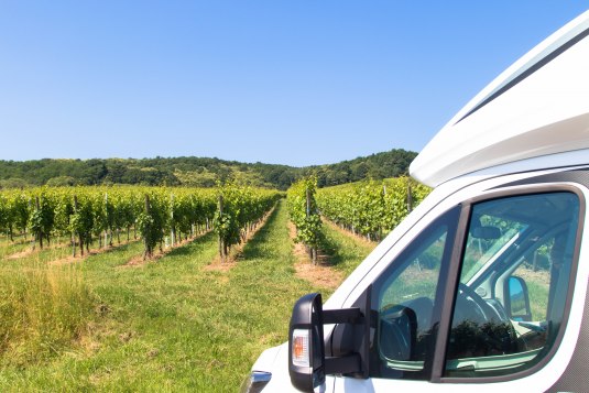 Reisemobil im Weinberg, &copy; AdobeStock_161278329 Wohnmobil (c)  familie-eisenlohr.de