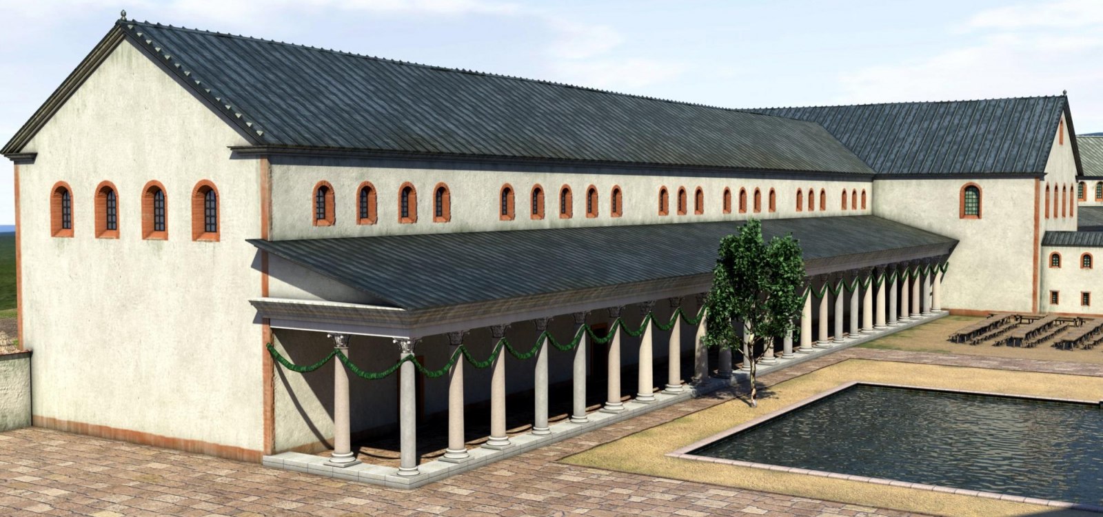 Digitale Rekonstruktion Nordflügel, © Archimedix/Stadt Ingelheim