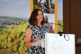 Tourismustag Rheinhessen 2019. Gru&szlig;wort Petra Graen. Beigeordnete der Nibelungenstadt Worms &copy; Carsten Costard