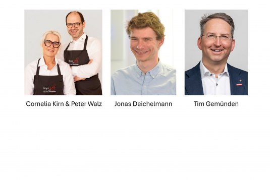 v.l.n.r Cornelia Kirn, Peter Walz, Jonas Deichelmann, Tim Gem&uuml;nden