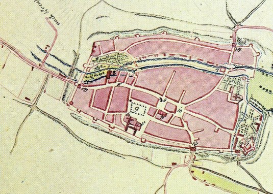 Stadtplan von Alzey 1800