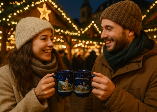 P&auml;rchen trinkt Gl&uuml;hwein &copy; Verbandsgemeinde Gau-Algesheim