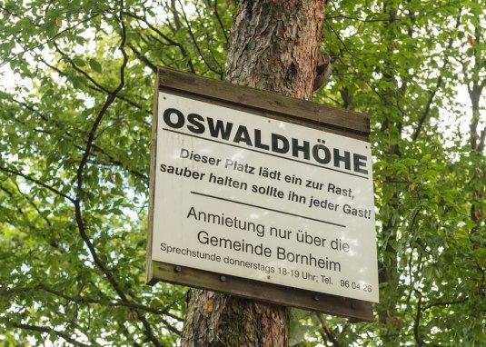 Schild "Oswaldhöhe"